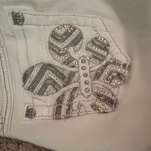 White flared jeans